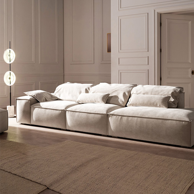 Cuboid Air Leather Minimalist Modular Sofa