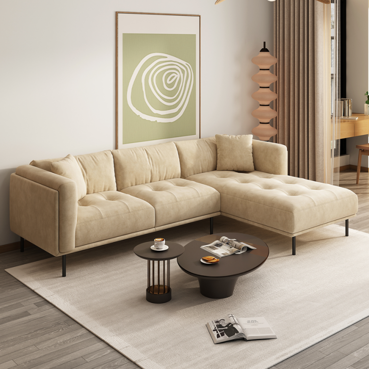 Cream Beige Air Leather Modular Sectional Sofa