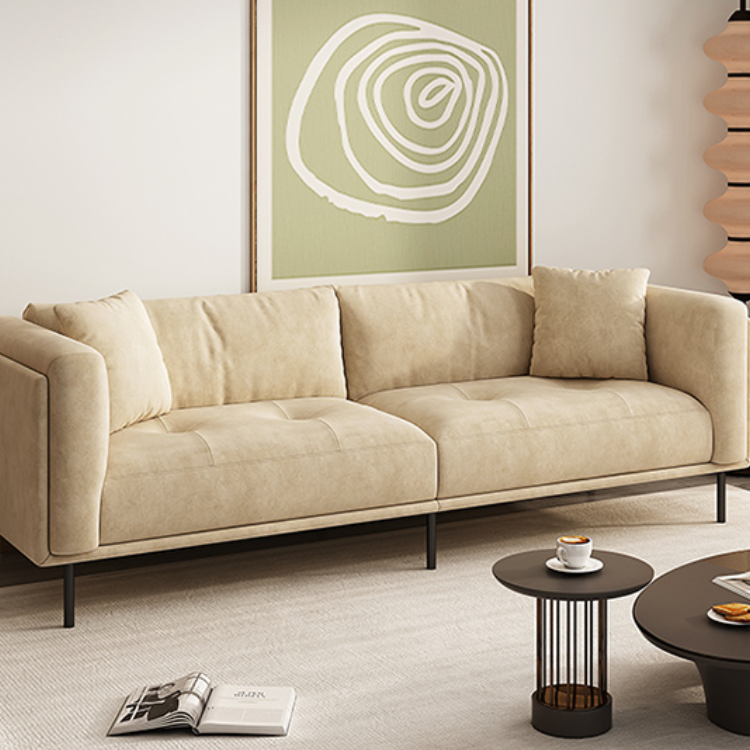 Cream Beige Air Leather Modular Sectional Sofa