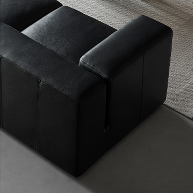 Cuboid Top Grain Leather Modular Sectional Sofa
