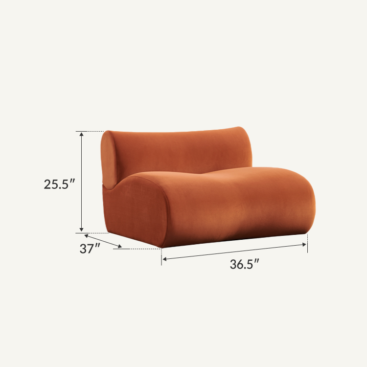 Cream Orange Suede Sectional Sofa