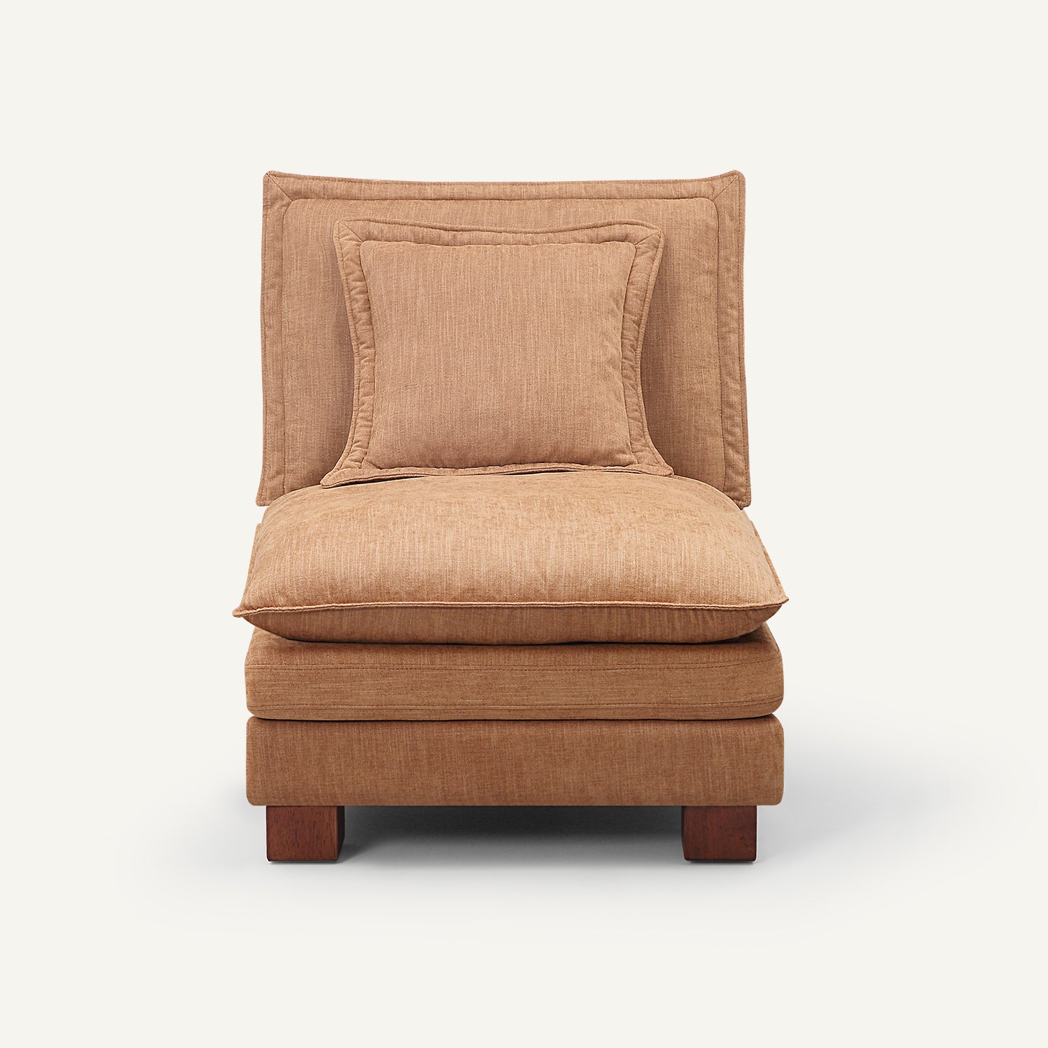 Stacked Tan Linen Armless Chair