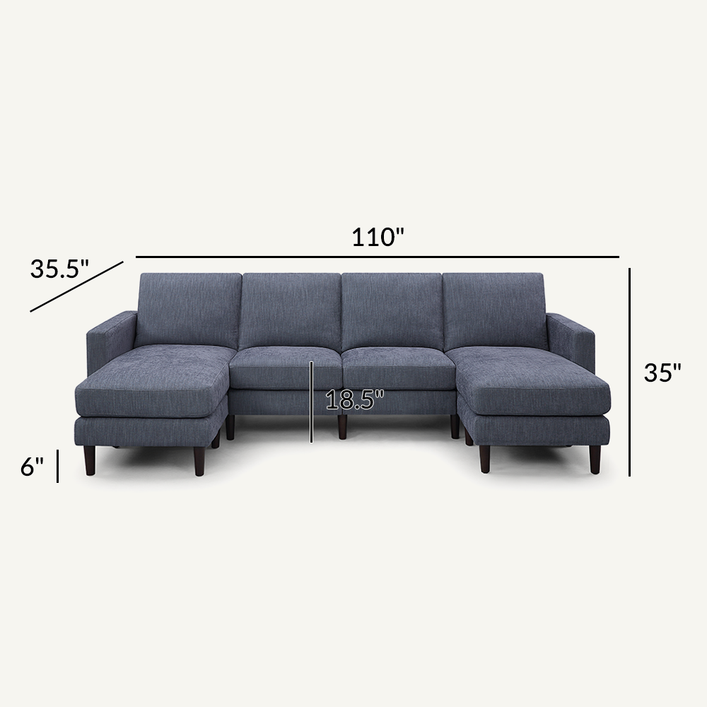 Transformer Linen 3-Seat Sofa with Chaise