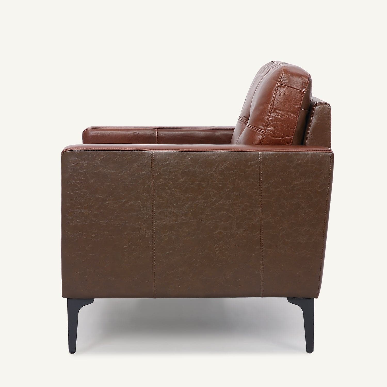 Harvard Chocolate Brown Oil Wax Leather Accent Chair