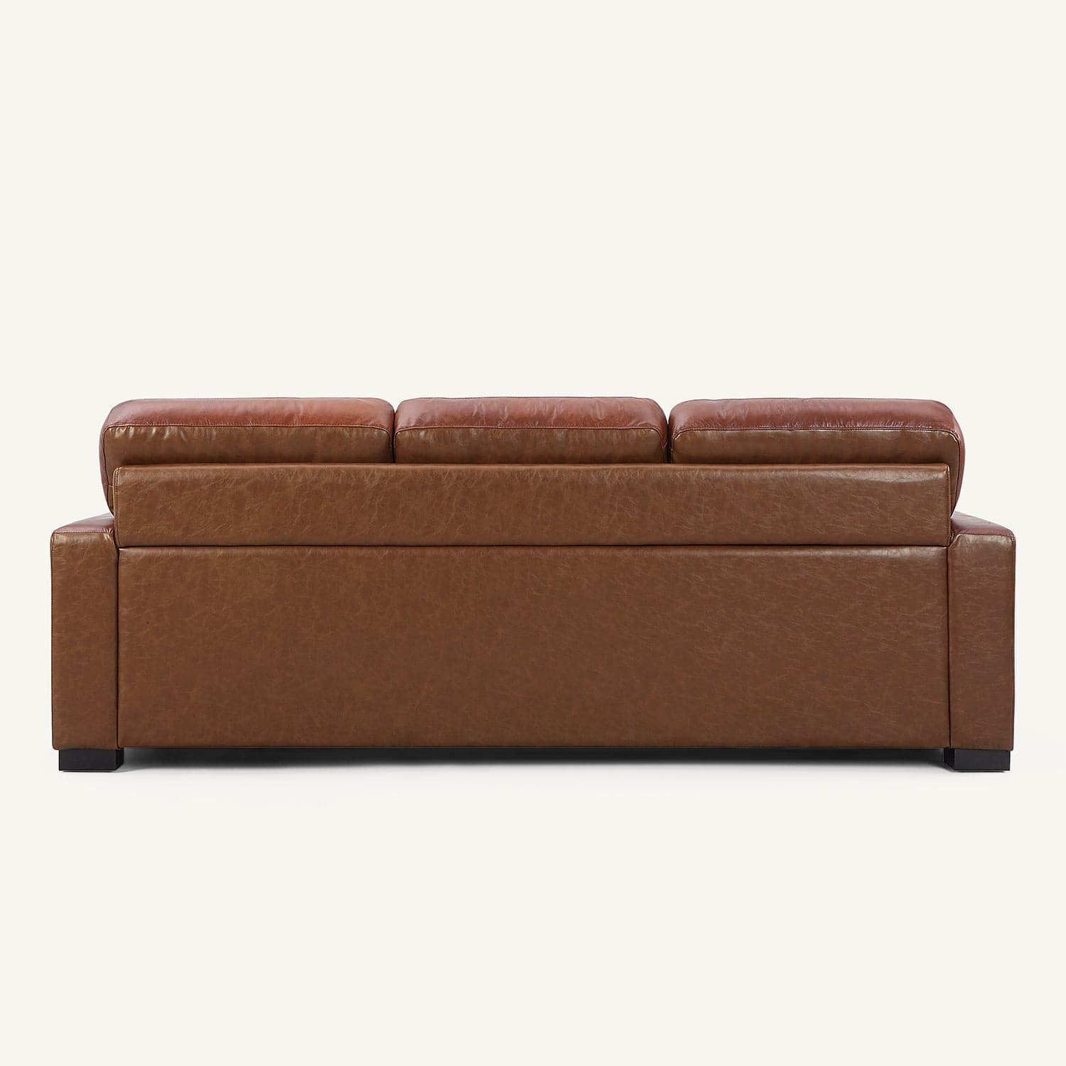 Randall Chestnut Brown Oil Wax Leather 3-Seater Sofa