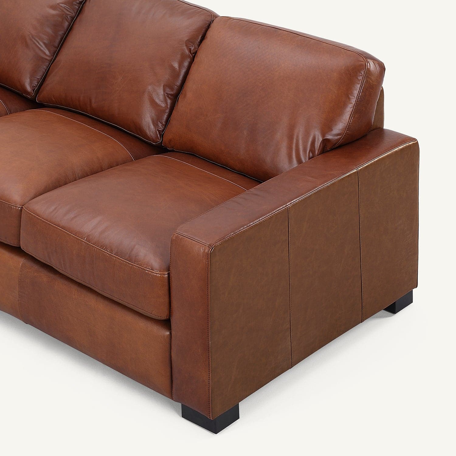 Randall Chestnut Brown Oil Wax Leather Sofa Set
