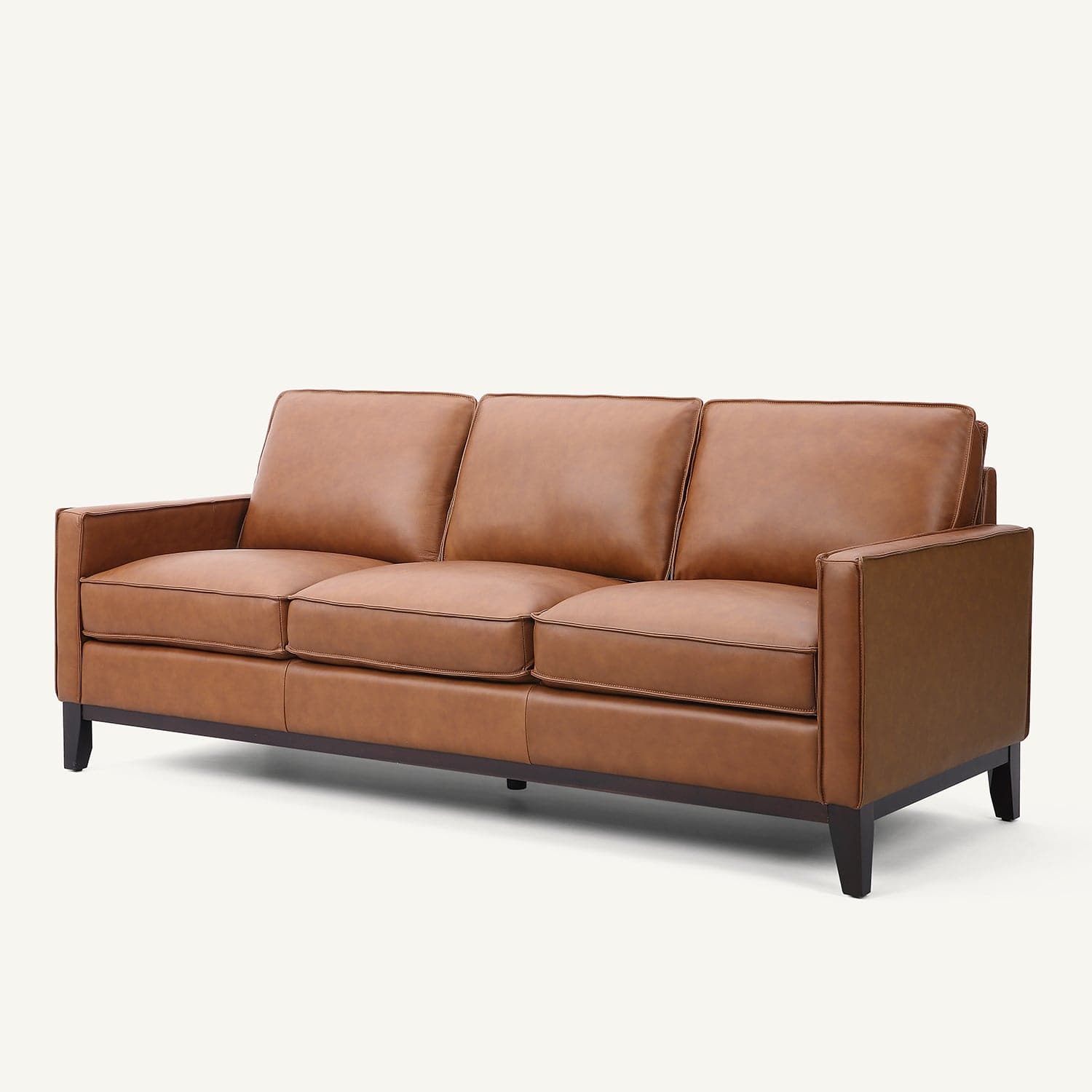 Pimlico Camel Brown Top Grain Leather 3-Seater Sofa