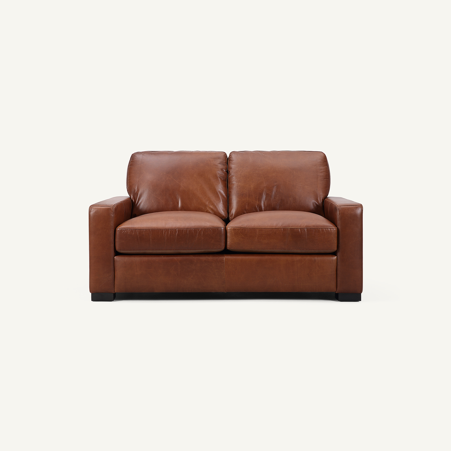 Randall Chestnut Brown Oil Wax Leather Loveseat