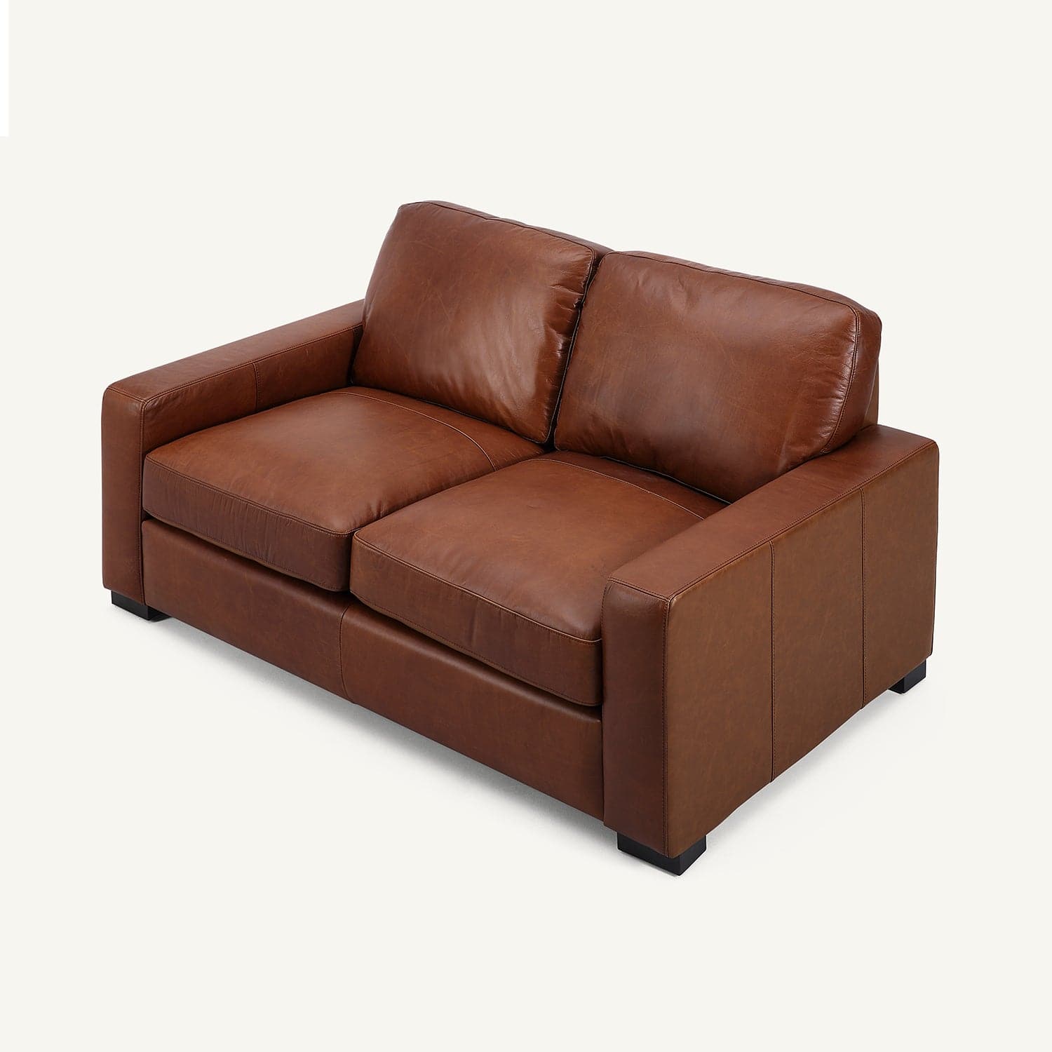 Randall Chestnut Brown Oil Wax Leather Loveseat