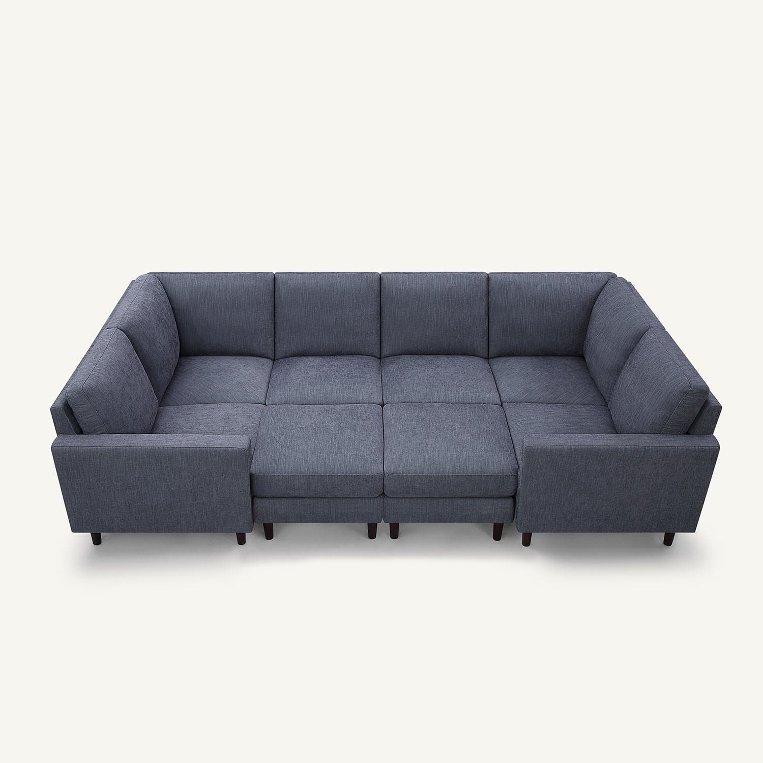 Transformer Linen 6-Seat U Sectional with Double Ottomans