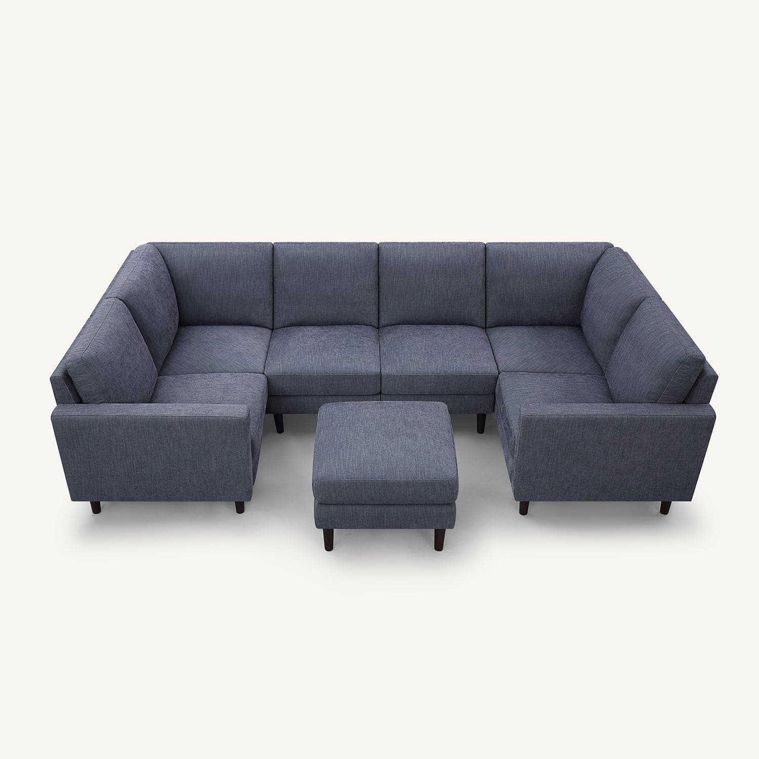Transformer Linen 6-Seat U Sectional with Ottoman